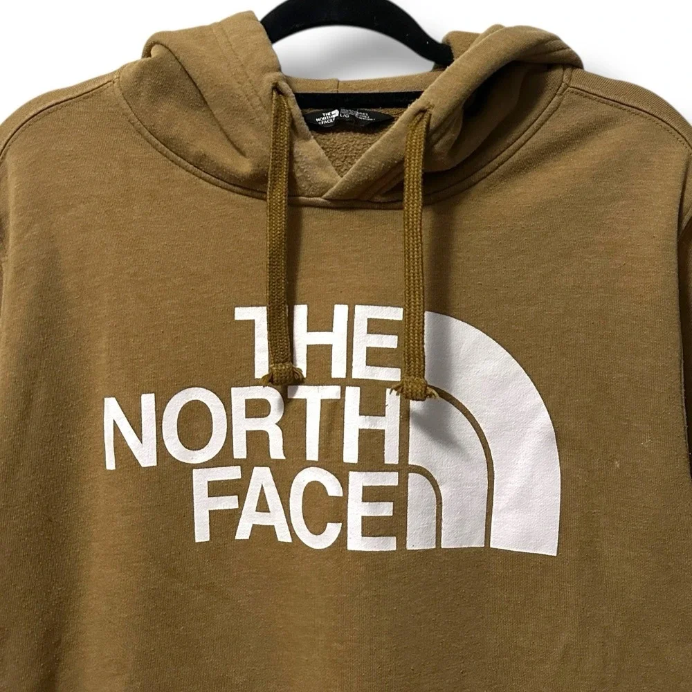The North Face Olive Brown Half Dome Logo Pullover Hoodie Men's L Outdoor Casual